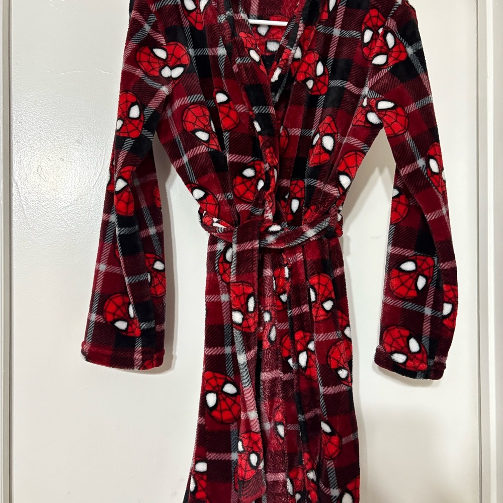 Marvel Spider-Man Red and Black Plaid Robe